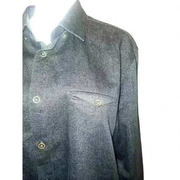 Ted Baker Norbor Modern Slim Fit Microdot Print Sport Shirt Dark Gray Size XL 5 - Picture 5 of 10